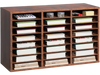 VEVOR Literature Organizer, 24 Compartments Office Mailbox with Removable Shelves, Wooden Mailbox Sorter Particle Board Office Home Classroom Storage, File Sorter for Documents, Papers, Dark Brown