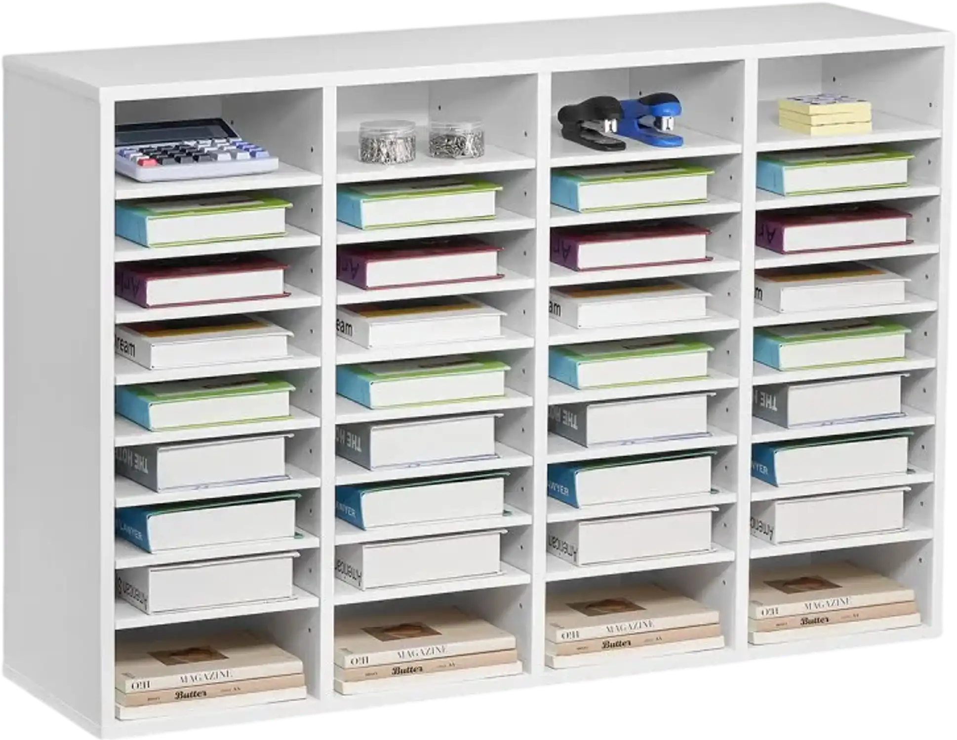 Vevor Literature Organizer 36-Compartment Adjustable Shelf White Mail Sorter New
