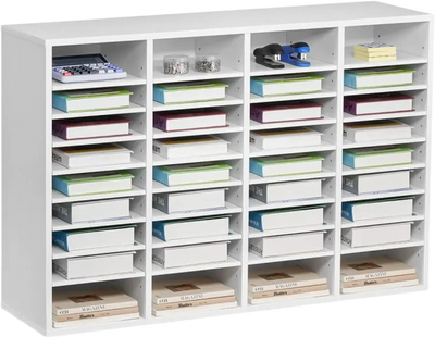 Vevor Literature Organizer 36-Compartment Adjustable Shelf White Mail Sorter New