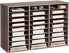 VEVOR Literature Organizer, 27 Compartments Office Mailbox with Removable Shelves, Wood Mailbox Sorter Particle Board Office Home Classroom Storage, File Sorter for File, Document, Paper, Black-Grey
