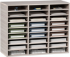 VEVOR 27 Compartments Wood Literature Organizer, Adjustable Shelves, Medium Density Fiberboard Mail Center, Office Home School Storage for Files, Documents, Papers, Magazines, Grey
