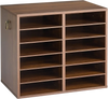 VEVOR Wood Literature Organizer 12 Compartments Office Mailboxes Brown, Countertop Literature Sorter for Files Documents Papers, with Adjustable Shelves, for Office, Home, Classroom Organization