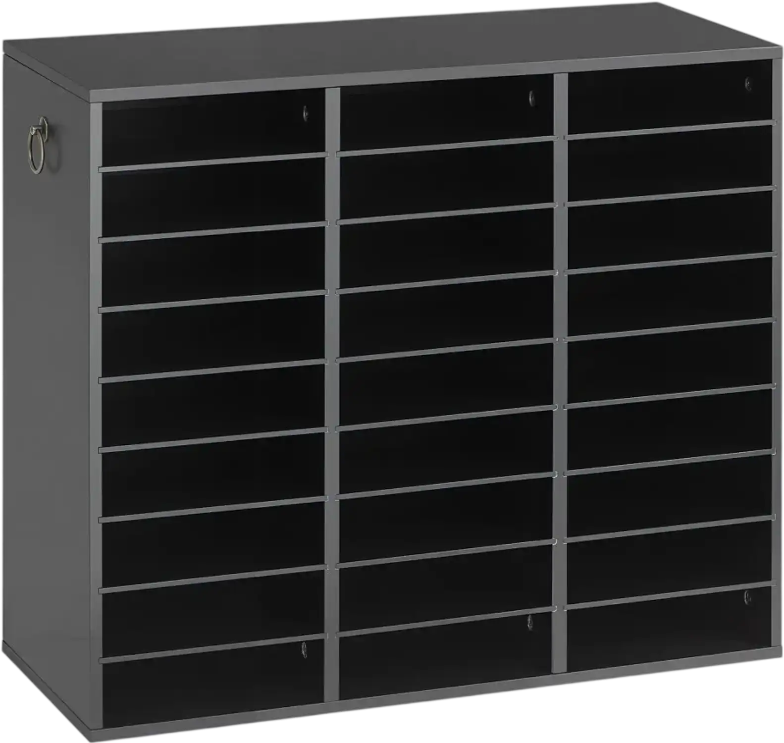 Vevor Literature Organizer 27-Compartment Wood Mail Sorter Black New