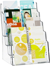 VEVOR Acrylic Brochure Holder 8.5 x 11 inch, 4-Tier Clear Acrylic Literature Display Stand, Plastic Literature Organizer Flyer Stand & Removable Divider for Office Exhibition, Countertop or Wall Mount