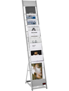 VEVOR Brochure Display Rack, 10 Pockets Magazine Literature Display Stand, Portable Floor Standing Magazine Rack, Metal Newspaper Catalog Holders for Shop, Exhibitions, Office, Trade Show, Silver