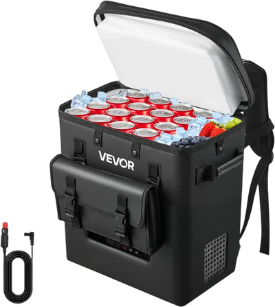 VEVOR 12 Volt Refrigerator, 13.7 QT/ 13L Car Fridge, Portable Electric Freezer Compressor, 12V/24V DC, 21℉ to 50℉/ -6℃ to 10℃, for Truck Van RV SUV Boat Travel Camping Road Trips