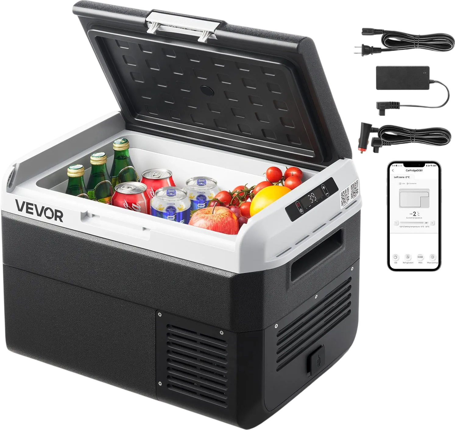 Vevor Car Refrigerator 26.4 QT with Adjustable Temperature DC 12/24V AC 100-240V New