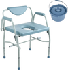 VEVOR Commode Chair, Bedside Commode with Drop-Down Arms and Detachable Backrest, 5-Level Adjustable Height, 7L Removable Bucket, Easy to Assemble, 1000LBS Capacity, Portable Toilet for Adults Seniors