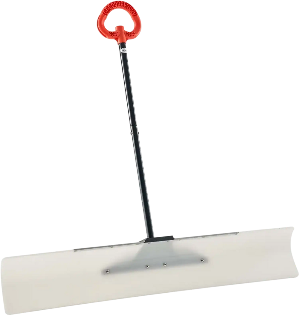 VEVOR Snow Pusher Shovel, 48 in Outdoor Snowplow Shovel with Ergonomic Grip, HDPE Plastic Blade, Winter Shovels with Segmented Handle, Metal Edged Strip, Portable Snow Removal Tool for Driveway Garden