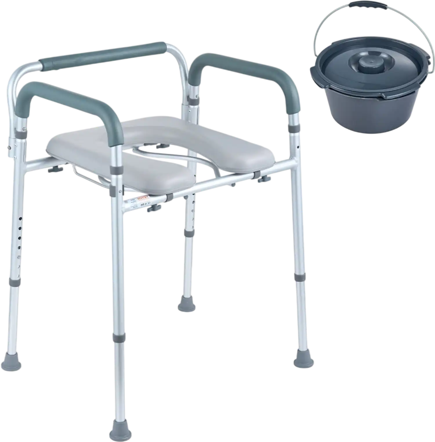 Vevor Commode Chair Bedside Raised Toilet Seat with Padded Seat and Arms New