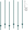 VEVOR 6 Feet Fence Post, 6 Pack U-Channel Heavy Duty Metal Fence Posts, Sturdy Steel Fence Stakes for Garden Yard, Lawn, Farms and Outdoor Wire Fencing, Green