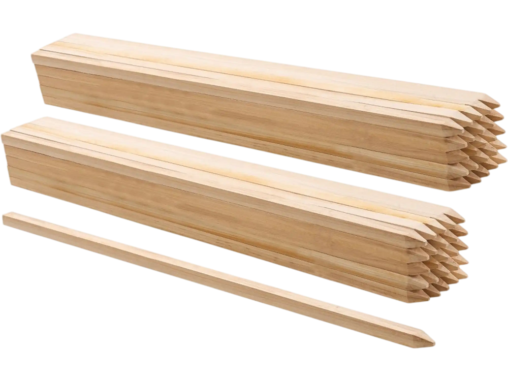 VEVOR Wooden Garden Stakes, 50 Pcs 36x0.75x0.75 in Survey Grading Stakes, Garden Ground Stake with Sharp Point, Fir Wood Plant Support Stake, Sign Posts for Silt Fence Backyard Boundaries Baselines