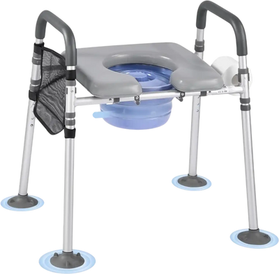 Vevor Commode Chair 4-in-1 Portable Bedside Toilet Seat 500 lbs New