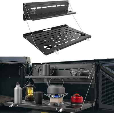 Vevor Tailgate Table Foldable Molle Panel Double-Tier Rear Door Cargo Shelf for 2021-2025 Ford Bronco New