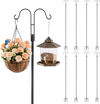 VEVOR Double Shepherds Hooks for Outdoor, 8 Pack 108 Inch Heavy Duty Bird Feeder Pole, 3/4 Inch Thick Garden Hooks for Hanging Hummingbird Feeder, Plant Baskets, Solar Light Lanterns,Wind Chimes