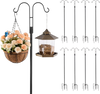 VEVOR Double Shepherds Hooks for Outdoor, 8 Pack 60 Inch Heavy Duty Bird Feeder Pole, 3/4 Inch Thick Garden Hooks for Hanging Hummingbird Feeder, Plant Baskets, Solar Light Lanterns,Wind Chimes