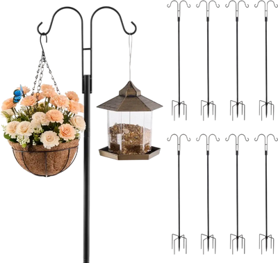Vevor Bird Feeder Pole Double Shepherds Hooks 8 Pack 60