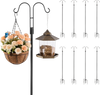 VEVOR Double Shepherds Hooks for Outdoor, 8 Pack 76 Inch Heavy Duty Bird Feeder Pole, 3/4 Inch Thick Garden Hooks for Hanging Hummingbird Feeder, Plant Baskets, Solar Light Lanterns,Wind Chimes