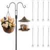 VEVOR Double Shepherds Hooks for Outdoor, 8 Pack 92 Inch Heavy Duty Bird Feeder Pole, 3/4 Inch Thick Garden Hooks for Hanging Hummingbird Feeder, Plant Baskets, Solar Light Lanterns,Wind Chimes