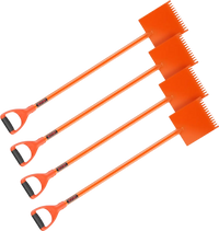 VEVOR Shingle Shovel 4 Pack, D-Grip Handle Shingle Roof Ripper, High Hardness 45# Steel & Lightweight Easy Tearing Off Roofing & Nails Tool, ideal for Commercial and Residential Use,Orange