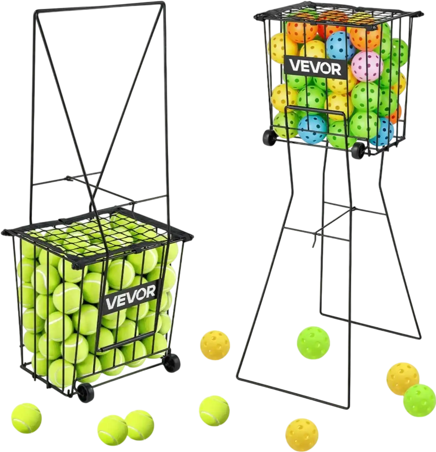 Vevor Tennis Ball Hopper Rolling Pickleball Basket Cart New