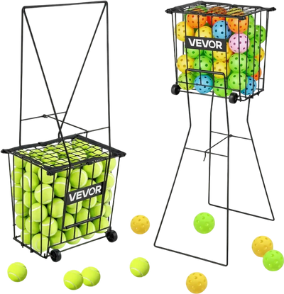 Vevor Tennis Ball Hopper Rolling Pickleball Basket Cart New