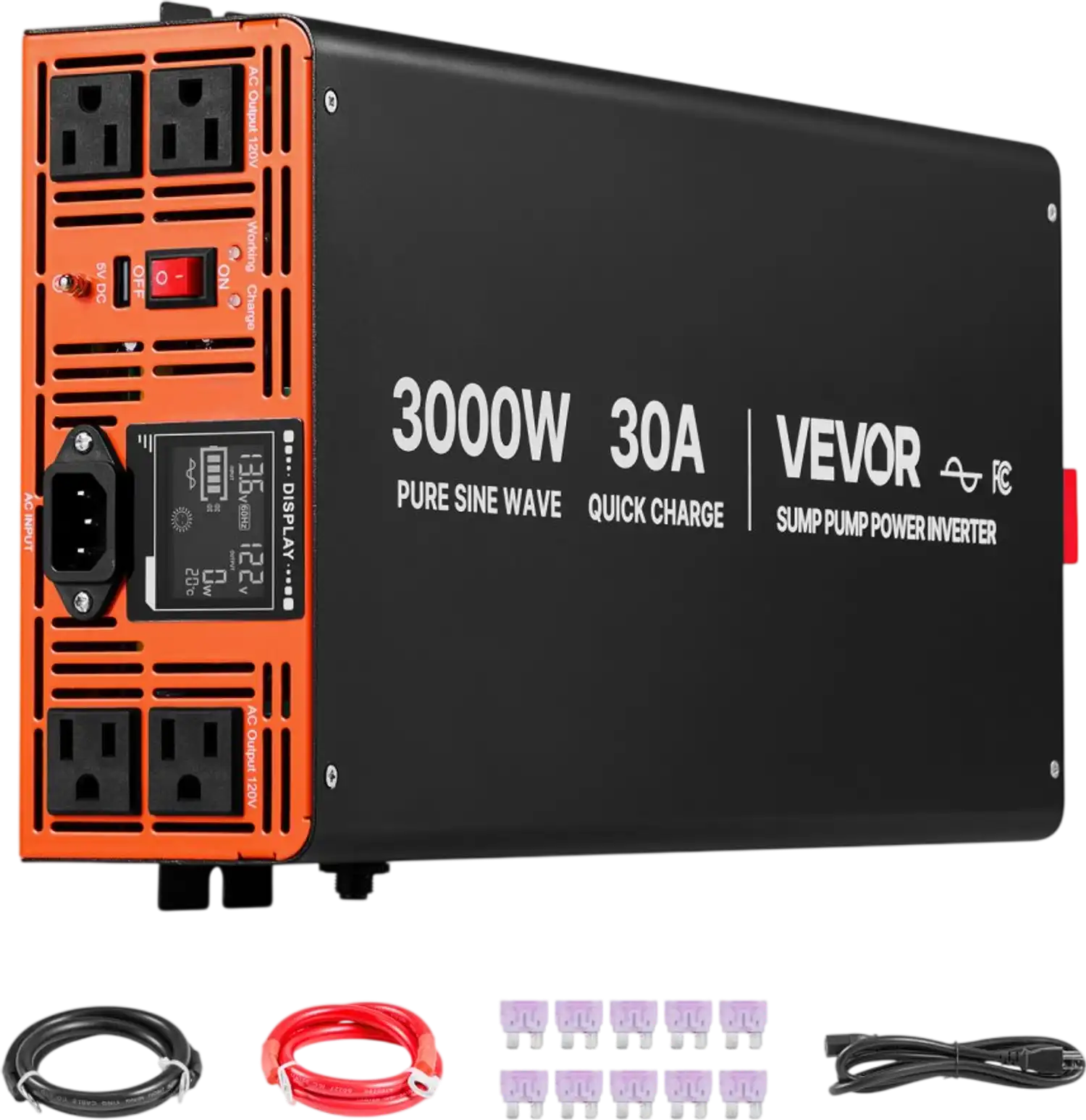 Vevor Sump Pump Battery Backup System 3000W Pure Sine Wave New
