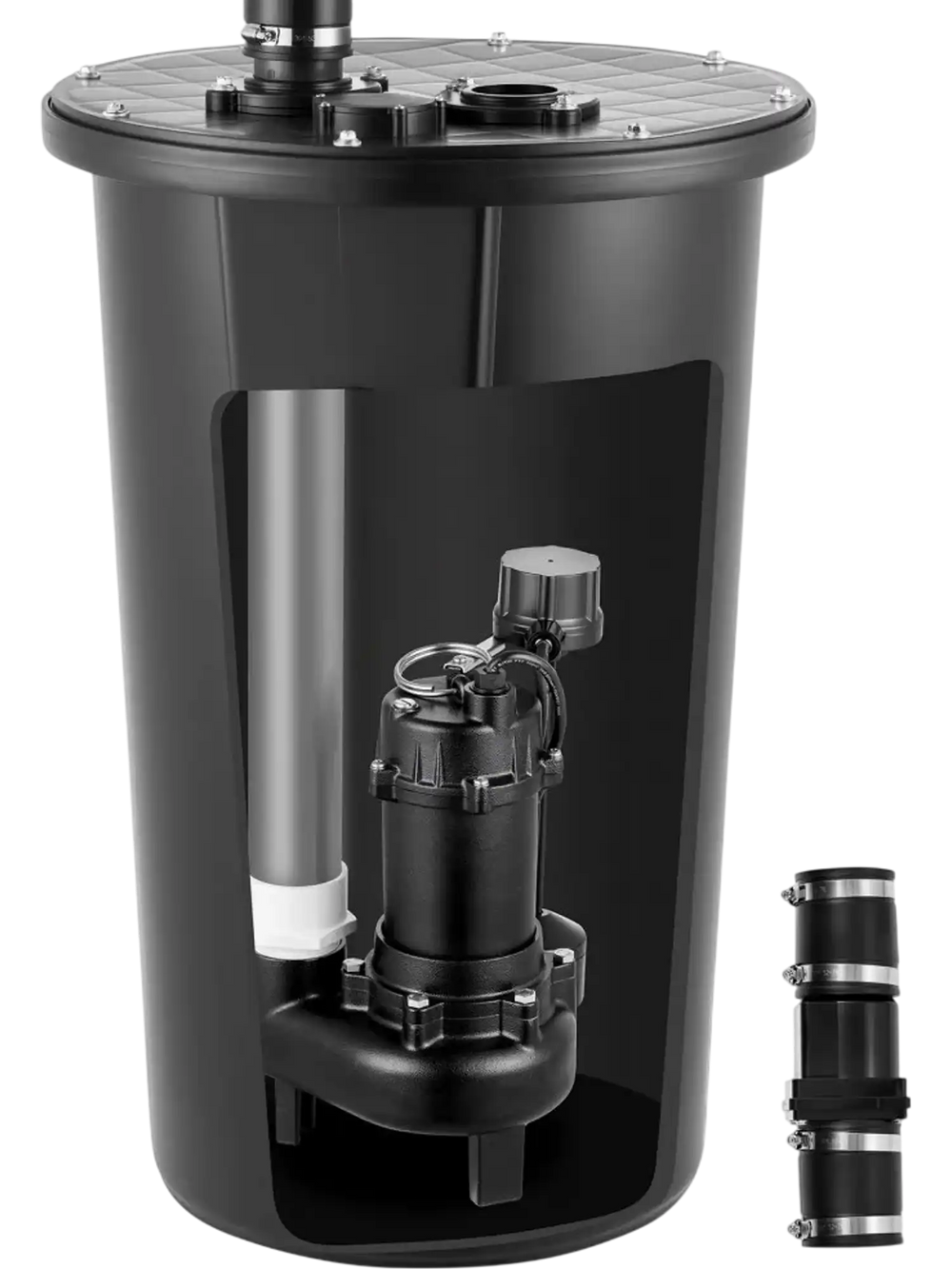 Vevor Sewage Pump System 1/2 HP 4800 GPH Cast Iron Basin Kit 120V 2