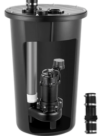 VEVOR Sewage Pump System, 1/2 HP, 4800 GPH Cast Iron Sewage Pump with Basin Kit, 120 Volt Automatic Outdoor Water/Seepage Collection and Removal System with Vertical Float Switch, 2