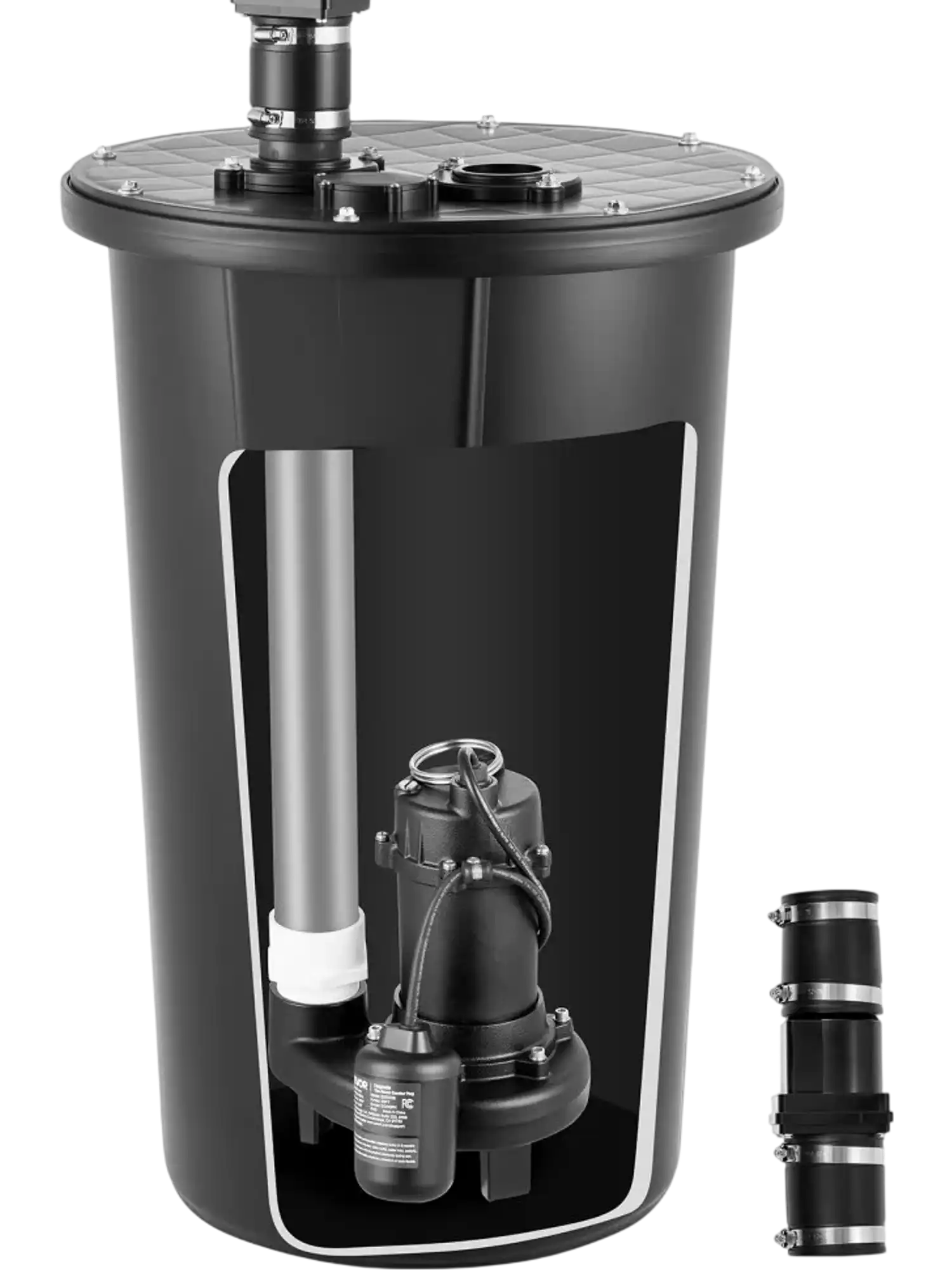 Vevor Sewage Grinder System 1 HP 5100 GPH Cast Iron Pump with Basin 120V 2