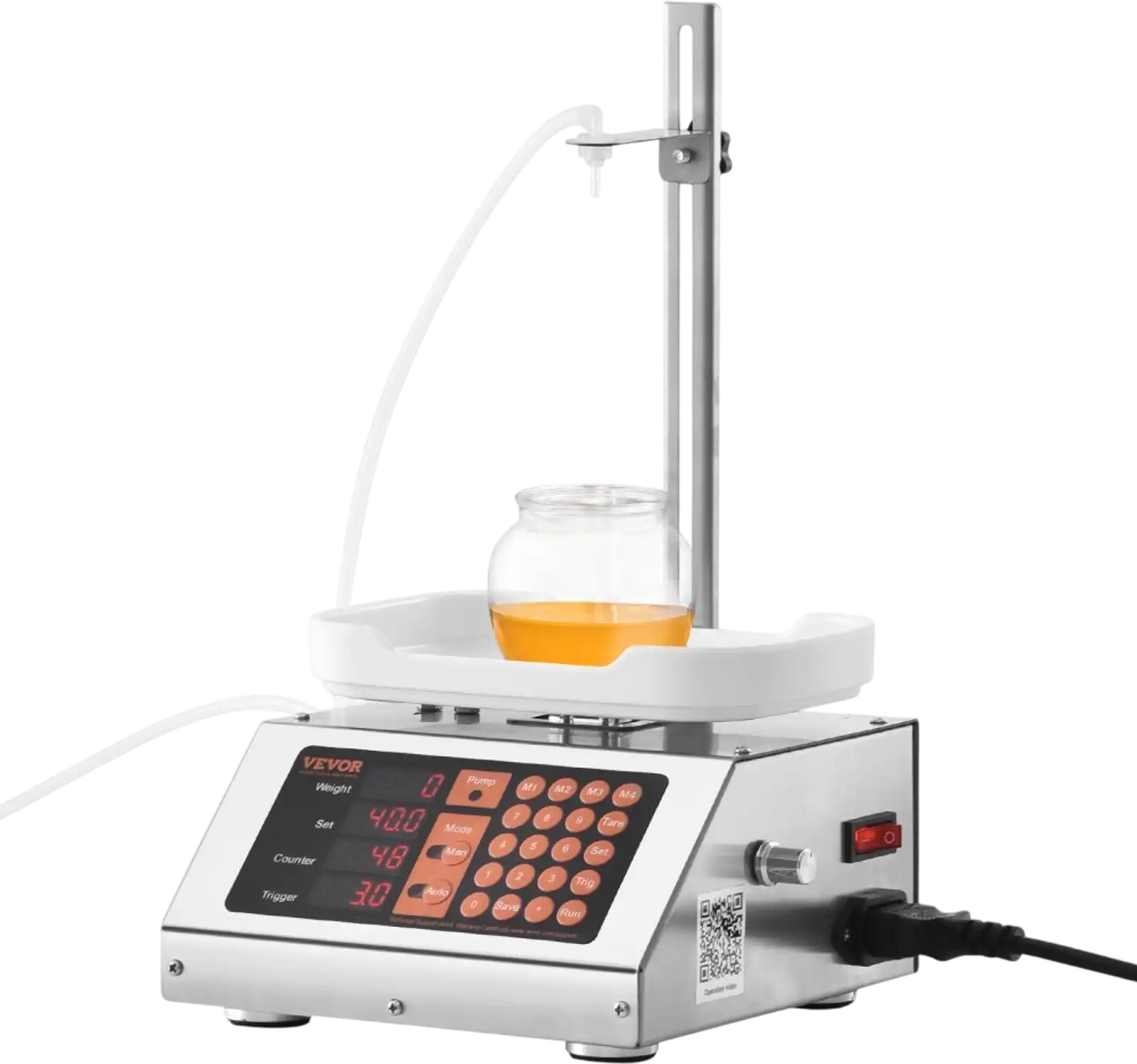 Vevor Liquid Filling Machine Automatic Bottle Filler Peristaltic Pump Single Nozzle New