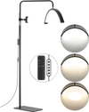 VEVOR Half Moon Light for Esthetician, 23 inch Dimmable LED Floor Lamp Lash Light for Eyelash Extensions, Arched Eyelash Lamp with Phone Holder, Remote Control, for Beauty, Skincare, Eyebrows, Tattoo