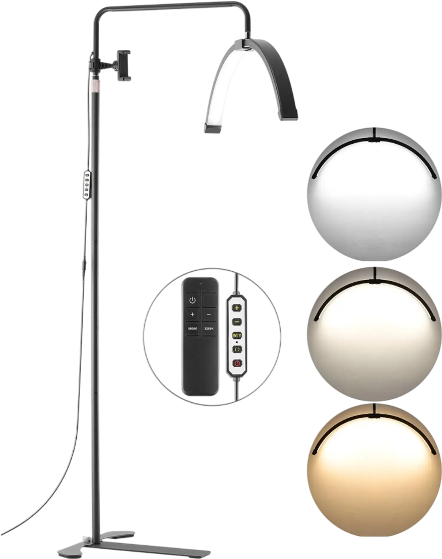 Vevor Floor Lamp Half Moon Esthetician LED Lash Light 26