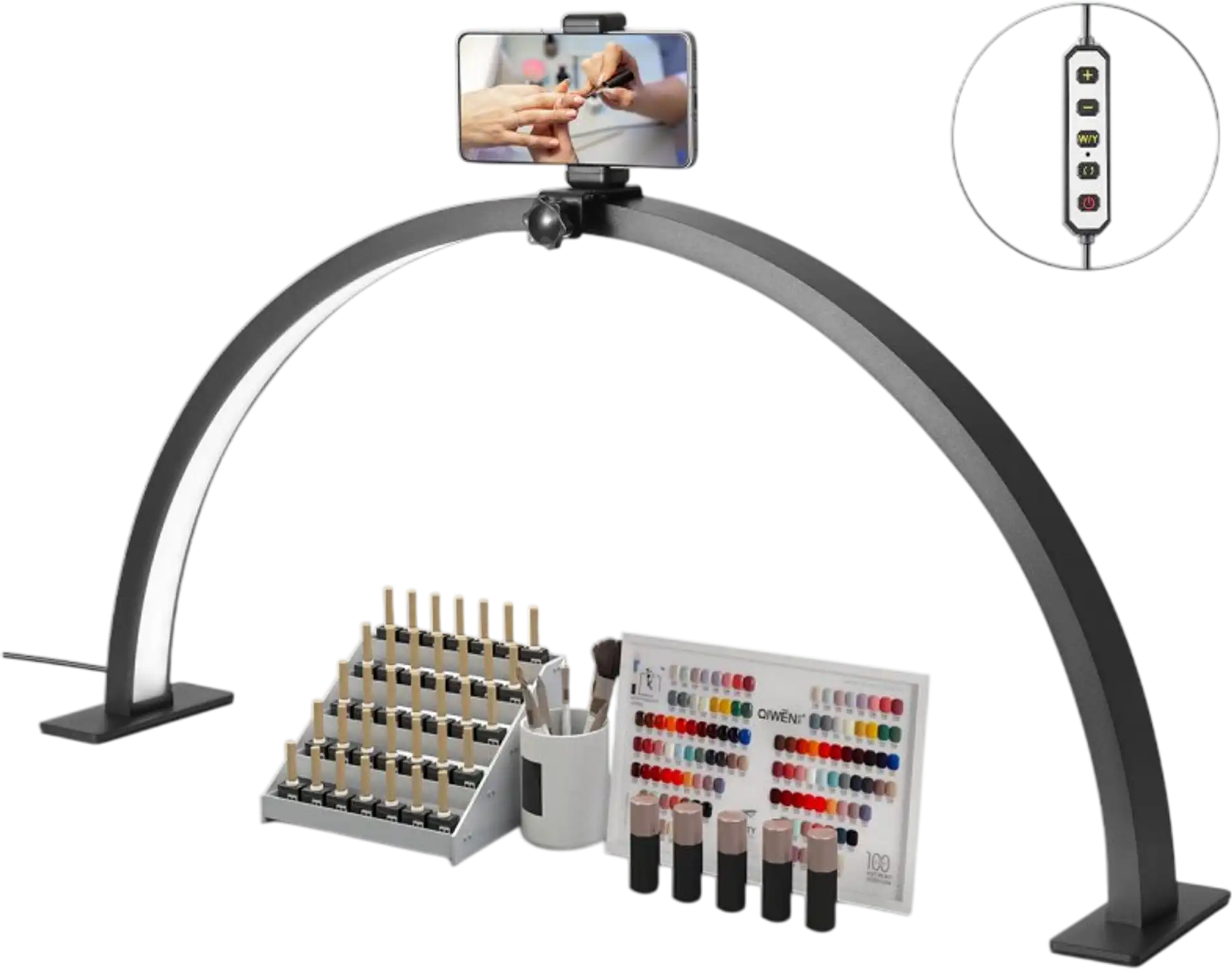 Vevor Desk Lamp Half Moon LED Nail Light with Phone Holder 30