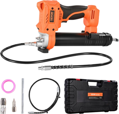 VEVOR Cordless Grease Gun, 8000 PSI Max Pressure, Battery Operated Grease Gun with LED Light & 35.4-inch Long Hose, Compatible with 18V Makita Batteries, For Greasing Vehicles or Machines(Tool Only)