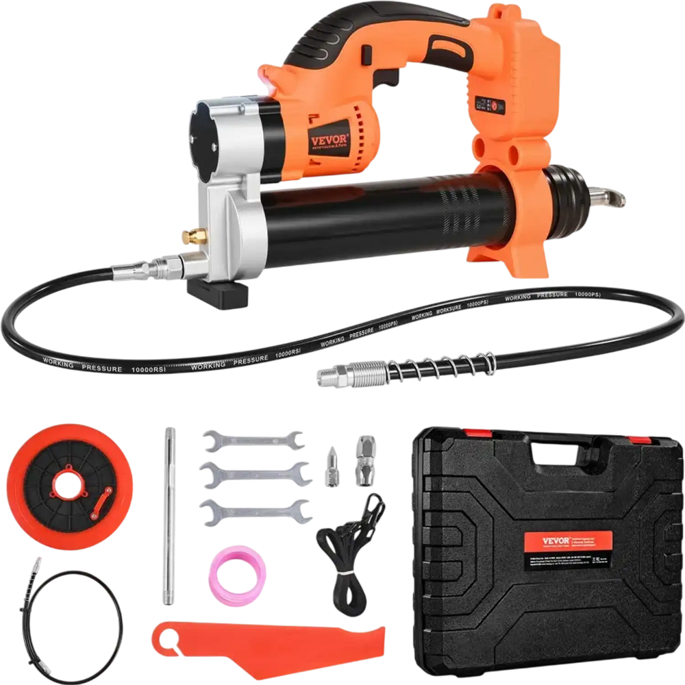 VEVOR Cordless Grease Gun, 8000 PSI Max Pressure, Electric Grease Gun with LED Light & 35.4-inch Long Hose, Compatible with 18V Makita Batteries, Suitable for Greasing Vehicles or Machines(Tool Only)