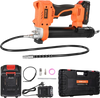 VEVOR Cordless Grease Gun, 8000 PSI Max Pressure, 20V Electric Grease Gun with 2.0 Ah Battery & LED Light, 35.4-inch Long Hose & Carrying Case, Variable Speed Triggers, Vehicles or Machines Greasing