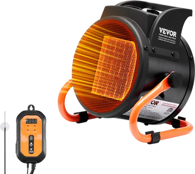 Vevor Greenhouse Heater Portable Electric Heater Fan with Thermostat 1500W New