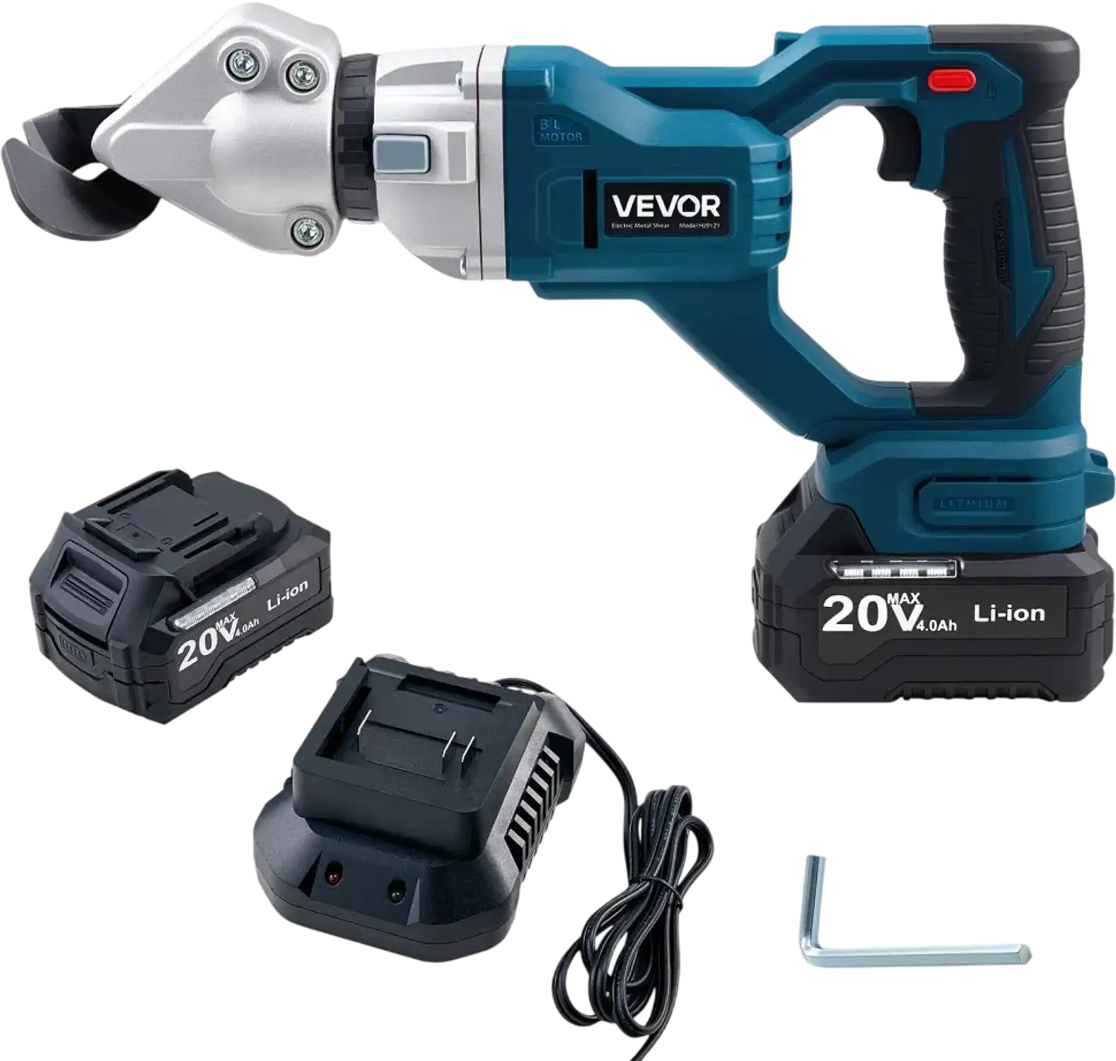Vevor Metal Shear Cordless Sheet Metal Cutter with 360-Degree Pivoting Head New