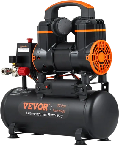 VEVOR 2.1 Gallon Air Compressor, 1.2HP 2.2 CFM@90PSI Air Compressors with Max. 116PSI Pressure, Oil Free Compressor Tank for Auto Repair, Tire Inflation, Spray Painting, Woodwork Nailing