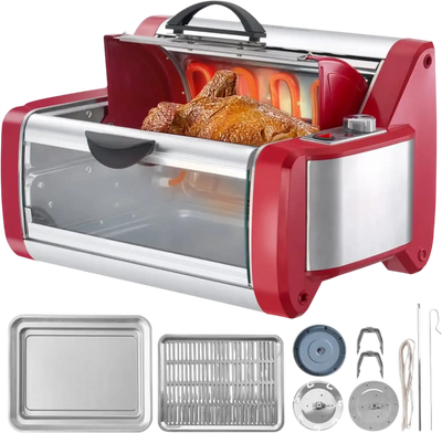 VEVOR Shawarma Grill Machine, Chicken Shawarma Cooker Machine Countertop, Electric Stainless Steel Broiler Gyro Rotisserie Oven Doner Kebab Machine, for Home Restaurant Kitchen Parties