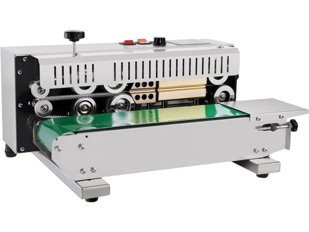 VEVOR Continuous Bag Band Sealing Machine, 0.24-0.47 in/6-12 mm Seal Width, Horizontal Band Sealer Machine with Digital Temperature Control, Stainless Steel Bag Sealer for 0.02-0.8 mm Plastic Bag Film