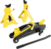 VEVOR Low Profile Floor Jack, 2 Ton (4400 lbs) Capacity, Steel Racing Floor Jack with Stands, Single Piston Quick Lift Pump, Hydraulic Trolley Car Lift for Compact SUVs, Lifting Range 5.1-12.2 Inches