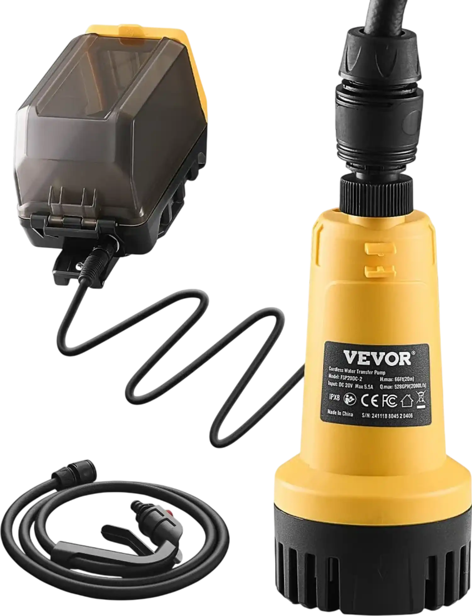 Vevor Water Transfer Pump Cordless Submersible 528 GPH for Dewalt 20V MAX New
