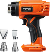 VEVOR Cordless Heat Gun, Hot Air Gun Compatible with DEWALT 20V Lithium Batteries, LCD Display Heat Shrink Gun with LED Light, Multi-Level Temp & 4 Nozzles, Ideal for Shrink Tubing, PVC Wrap, Crafting