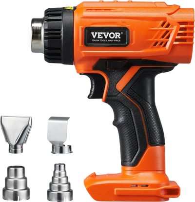 Vevor Heat Gun Cordless LCD Display Hot Air Gun with 4 Nozzles New