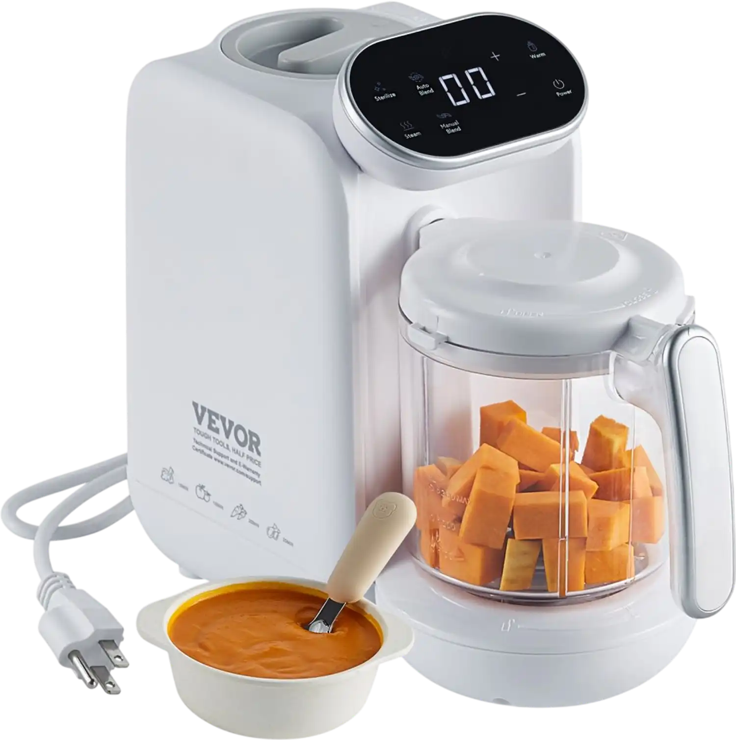 Vevor Baby Food Maker 5-in-1 430W Food Processor with 750 ml Tritan Bowl New