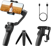 VEVOR Gimbal Stabilizer for Smartphone, 3-Axis Stabilization, Phone Gimbal for Android & iPhone with Face/Object Tracking, Tripod, Portable & Foldable Handheld Phone Stabilizer for Video Recording