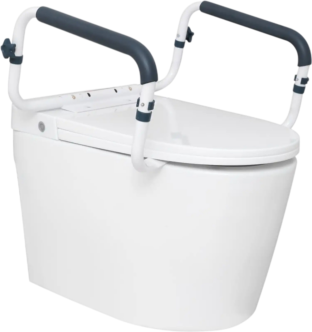 VEVOR Toilet Safety Rail, 300LBS Capacity Toilet Seat Frame, Adjustable Width Fit Most Toilets, Easy Installation, Toilet Handles Grab Bars with Padded Armrests for Handicap, Disabled, Seniors