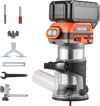 VEVOR Cordless Wood Router, 18V Brushless, Compact Variable Speed Palm Router with Fixed Base, 1/4-Inch Collet, Edge Trimmer Tool for Woodworking, Compatible with Makita 18V Batteries (No Battery)